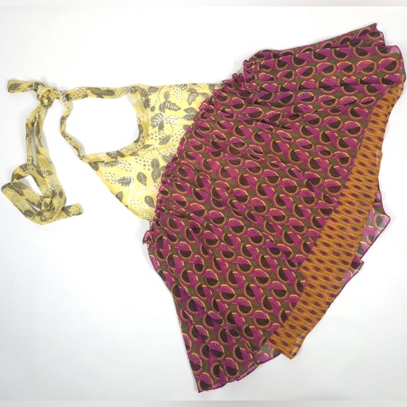 NWT ZARA Halter Neck Multicolored Printed Top Metallic Layer 7720/025 Size XL - Picture 8 of 14